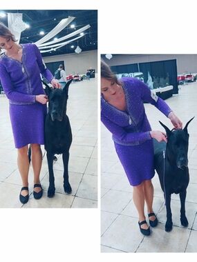 Purple Dog Show Suit - Elegant Handler Outfit for Competitions